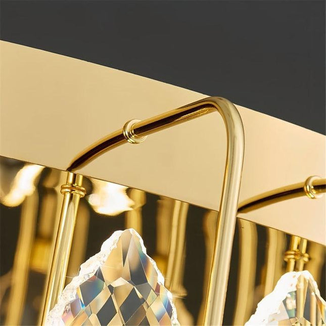 BAMDECOR C3345 Modern Luxury Crystal-leaf Chandelier LED Fashion Creativity Pendant Ceiling Lights(60cm-Gold).
