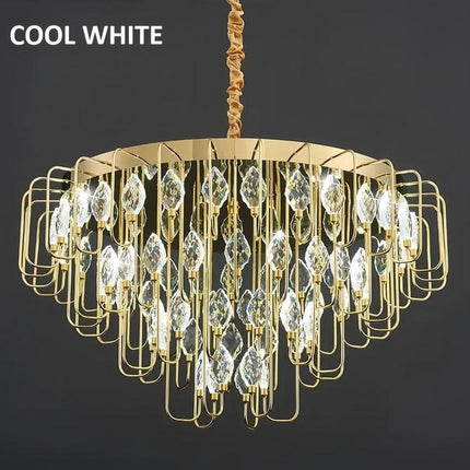 BAMDECOR C3345 Modern Luxury Crystal-leaf Chandelier LED Fashion Creativity Pendant Ceiling Lights(80cm-Gold).