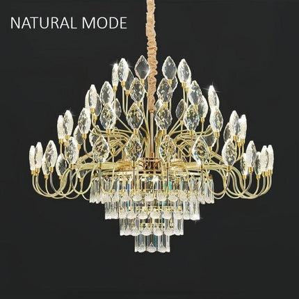 BAMDECOR C3347 Modern Luxury Crystal-leaf Chandelier LED Fashion Creativity Pendant Ceiling Lights(60cm-Gold).