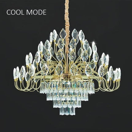 BAMDECOR C3347 Modern Luxury Crystal-leaf Chandelier LED Fashion Creativity Pendant Ceiling Lights(80cm-Gold).