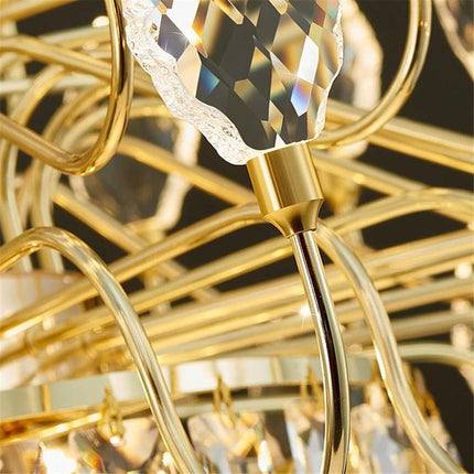 BAMDECOR C3347/OV Modern French Home Decor Luxury Crystal-leaf Chandelier LED Fashion Creativity Pendant Ceiling Lights(100cm-Gold).