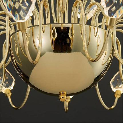 BAMDECOR C3349/1 Modern Luxury Crystal-leaf Chandelier LED Fashion Creativity Pendant Ceiling Lights(60cm-Gold).