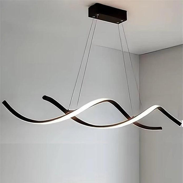 BAMDECOR A24122 Modern Minimalist Black Pendant Light Adjustable LED Chandelier for Dining Room and Bar.