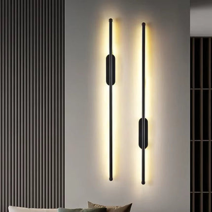 BAMDECOR Modern Minimalist Wall Light Long Tube LED Black Bedside Sconces Wall Lights with with Acrylic Shade, Wall Mounted Deco Lamp for Living Room Bedroom Bracket Light.