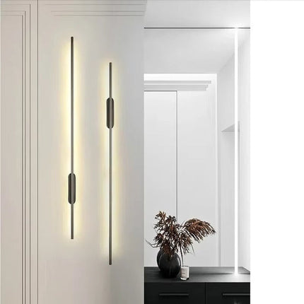BAMDECOR Modern Minimalist Wall Light Long Tube LED Black Bedside Sconces Wall Lights with with Acrylic Shade, Wall Mounted Deco Lamp for Living Room Bedroom Bracket Light.