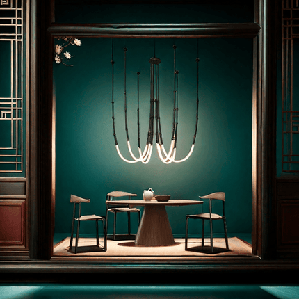 BAMDECOR Minimalistic Retro LED Minimalism Designer Lustre Hanging Lamps Slender-Shape LED Pendant Light (Black).