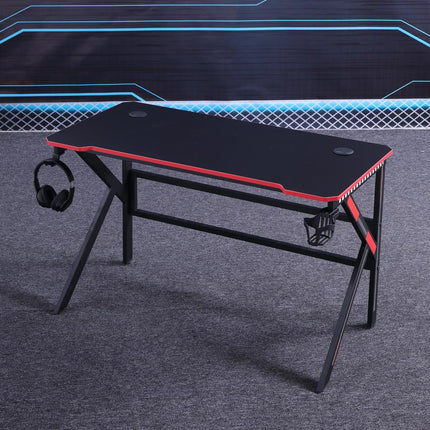 Gaming Desk Desktop PC Computer Desks Desktop Racing Table Office Laptop Home K-Shaped Legs Black 120cm.