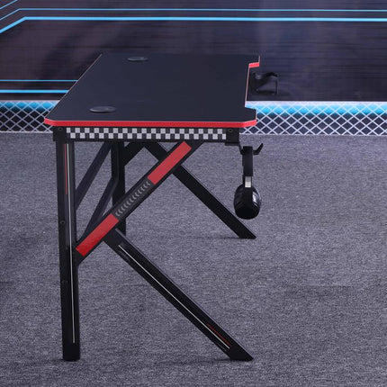 Gaming Desk Desktop PC Computer Desks Desktop Racing Table Office Laptop Home K-Shaped Legs Black 120cm.
