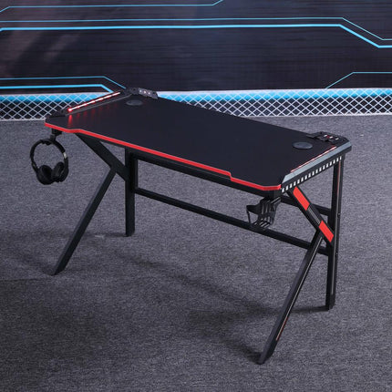 Gaming Desk Desktop PC Computer Desks Desktop Racing Table Office Laptop Home K-Shaped Legs Black 120cm.