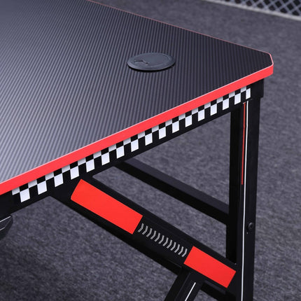 Gaming Desk Desktop PC Computer Desks Desktop Racing Table Office Laptop Home K-Shaped Legs Black 120cm.