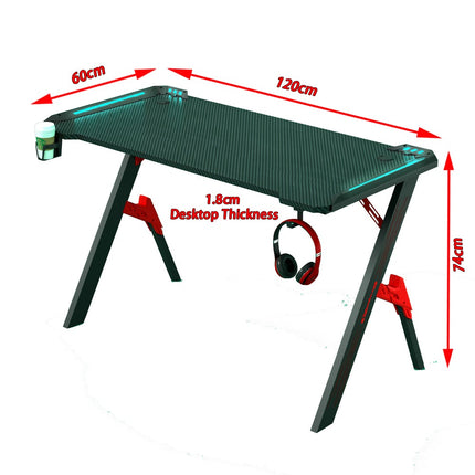 140cm RGB Gaming Desk Desktop PC Computer Desks Desktop Racing Table Office Laptop Home AU.