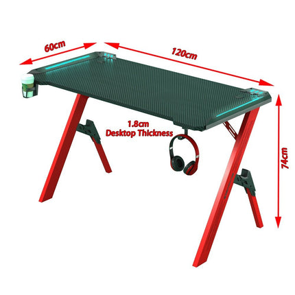 140cm RGB Gaming Desk Desktop PC Computer Desks Desktop Racing Table Office Laptop Home AU.