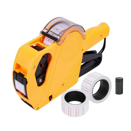 Price Tag Gun Labeller Pricing with 2 Rolls Labels and Inks Roller Machine Kit Red.
