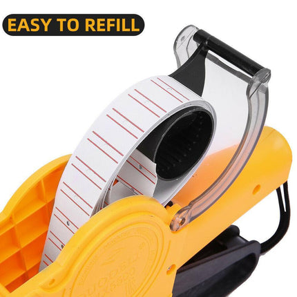 Price Tag Gun Labeller Pricing with 2 Rolls Labels and Inks Roller Machine Kit Yellow.