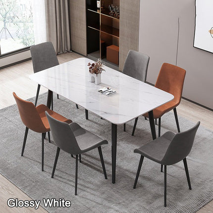 Minimal List Dining Chairs PU Retro Chair Cafe Kitchen Modern Metal Legs x 2 Grey.