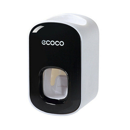 Ecoco Wall mount auto ands Free Toothpaste Dispenser Automatic Toothpaste Squeezer Bathroom Toothpaste Holder Black.