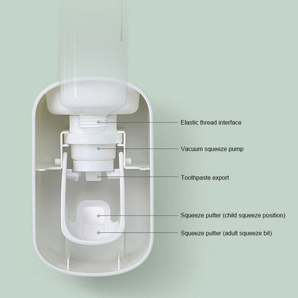 Ecoco Wall mount auto ands Free Toothpaste Dispenser Automatic Toothpaste Squeezer Bathroom Toothpaste Holder Black.