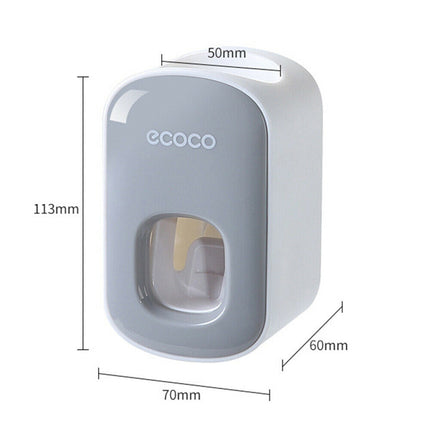 Ecoco Wall mount auto ands Free Toothpaste Dispenser Automatic Toothpaste Squeezer Bathroom Toothpaste Holder Black.
