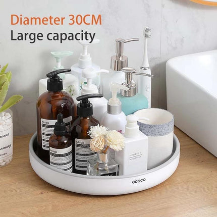Ecoco Kitchen Rotating Spice Condiment Storage Rack Bathroom Swivel Tray Organizer Black.