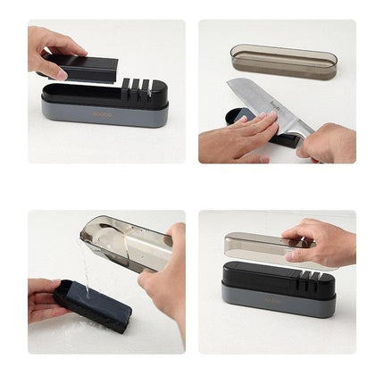 Multipurpose Ceramic Carbide Knife Shapener For Knives Scissors Cleaver Keychain Green.