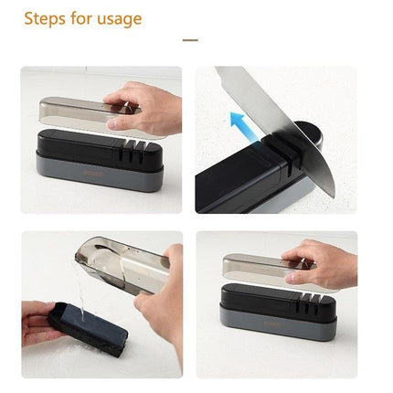 Multipurpose Ceramic Carbide Knife Shapener For Knives Scissors Cleaver Keychain Green.
