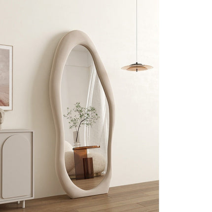 1.7m Standing Maiden Mirror Full Length Aesthetic Full Size Floor Mirror Bedroom Creative Modern Deco Pearl White.