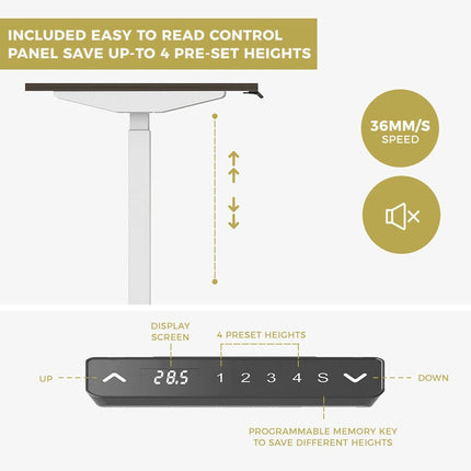 Standing Desk Height Adjustable Sit Stand Motorised Dual Motors Frame White Only.