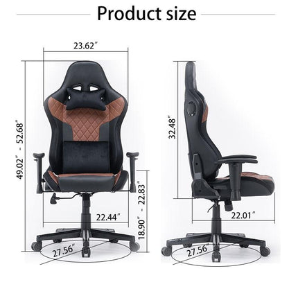 7 RGB Lights Bluetooth Speaker Gaming Chair Ergonomic Racing chair 165° Reclining Gaming Seat 4D Armrest Footrest Black.
