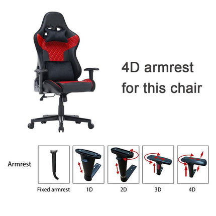 7 RGB Lights Bluetooth Speaker Gaming Chair Ergonomic Racing chair 165° Reclining Gaming Seat 4D Armrest Footrest Black.