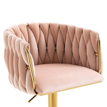 SERENITà Modern Velvet Breakfast Bar Stools Swivel Barstools Adjustable Counter Stools with Backrest Set of 2 Pink.