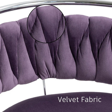 SERENITà Silver Swivel Upholstered Velvet Adjustable Height Counter Stool with Metal Frame Voilet (Set of 2).