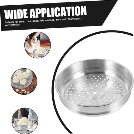 Housoutile 32cm Wok Steamer Dumpling Steamer Steaming Basket for Pot Dedicated Silver Accessories Stainless Steel Basket.