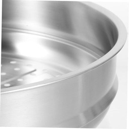 Housoutile 32cm Wok Steamer Dumpling Steamer Steaming Basket for Pot Dedicated Silver Accessories Stainless Steel Basket.