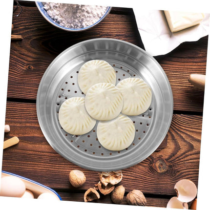 Housoutile 32cm Wok Steamer Dumpling Steamer Steaming Basket for Pot Dedicated Silver Accessories Stainless Steel Basket.