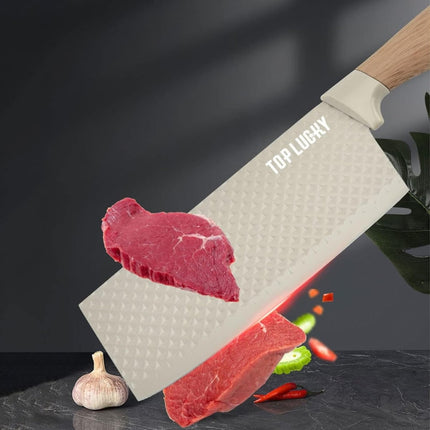 6-Piece Kitchen Knife Set Non-Stick Stainless Steel Blades with Universal Knife Block.