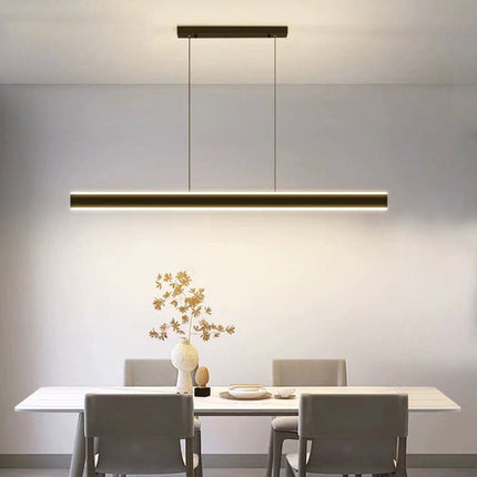 Modern Minimalist Trapezoid Pendant Light Adjustable LED Bar Light White.