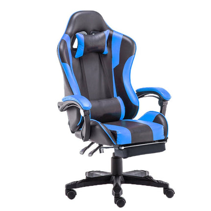 Gaming Chair Office Computer Seating Racing PU Executive Racer Recliner Large Blue.