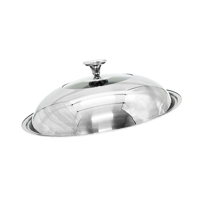 38cm Stainless steel Lid with Glass Window Frypan Casserole Pot Wok Replacement.