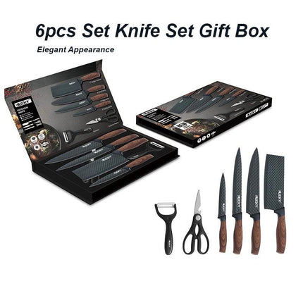 6 pieces Kitchen Knife Set Everich Chef Knives Stainless Steel Nonstick Scissor.