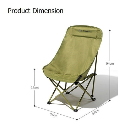 RAZOJESS Enlarged Moon Chair for Outdoor Camping Fishing Picnic  Green.
