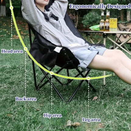 RAZOJESS Enlarged Moon Chair for Outdoor Camping Fishing Picnic  Green.