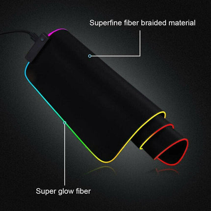 LED Gaming Mouse Pad Large RGB Extended Mousepad Keyboard Desk Anti-slip Mat.