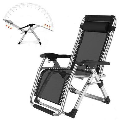 Kingsize Outdoor Folding Reclining Garden Beach Chair Sun Lounger Deck Recliner Silver Color.