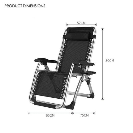 Kingsize Outdoor Folding Reclining Garden Beach Chair Sun Lounger Deck Recliner Silver Color.