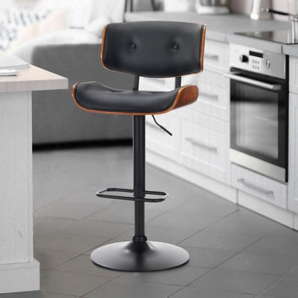 SERENITà European Wooden Black Modern Bar Stools Swivel Bar Stool Chair Counter Height Bar(Black)stool with 360 Degree Swivel Seat.