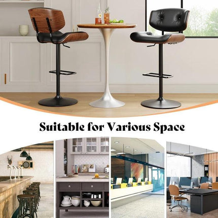 SERENITà European Wooden Black Modern Bar Stools Swivel Bar Stool Chair Counter Height Bar(Black)stool with 360 Degree Swivel Seat.