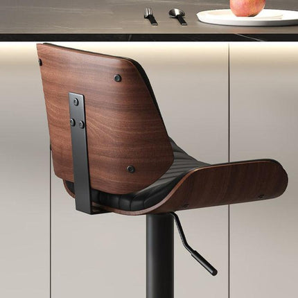 SERENITà European Wooden Modern Bar Stools Bistro Stool with Rotating and Aerodynamic Multi-levelled(Black).