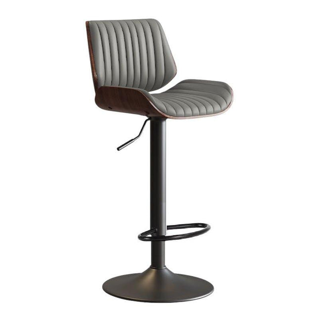 SERENITà European Wooden Modern Bar Stools Bistro Stool with Rotating and Aerodynamic Multi-levelled (Grey).