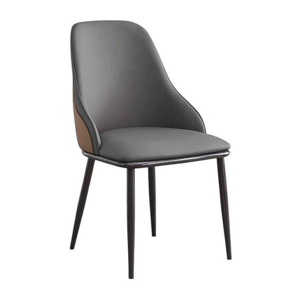 VELLUTO Dining Chair Modern upholstered Leather Kitchen Chairs with armrests Bathtub Chair Leisure Lounge Chair Living Room Bedroom Home Set of 2(Dark Grey).