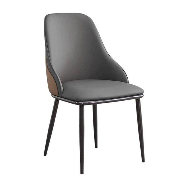 VELLUTO Dining Chair Modern upholstered Leather Kitchen Chairs with armrests Bathtub Chair Leisure Lounge Chair Living Room Bedroom Home Set of 2(Dark Grey).